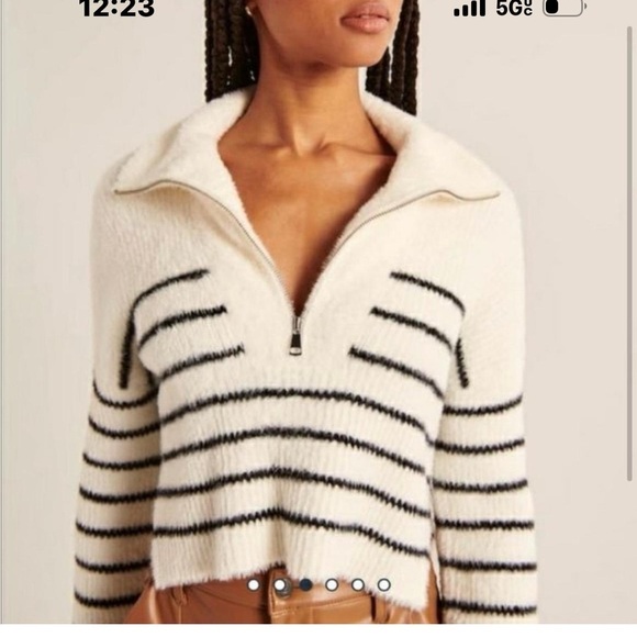 Abercrombie Striped Half Zip Sweater SMALL NEW! - Picture 1 of 8